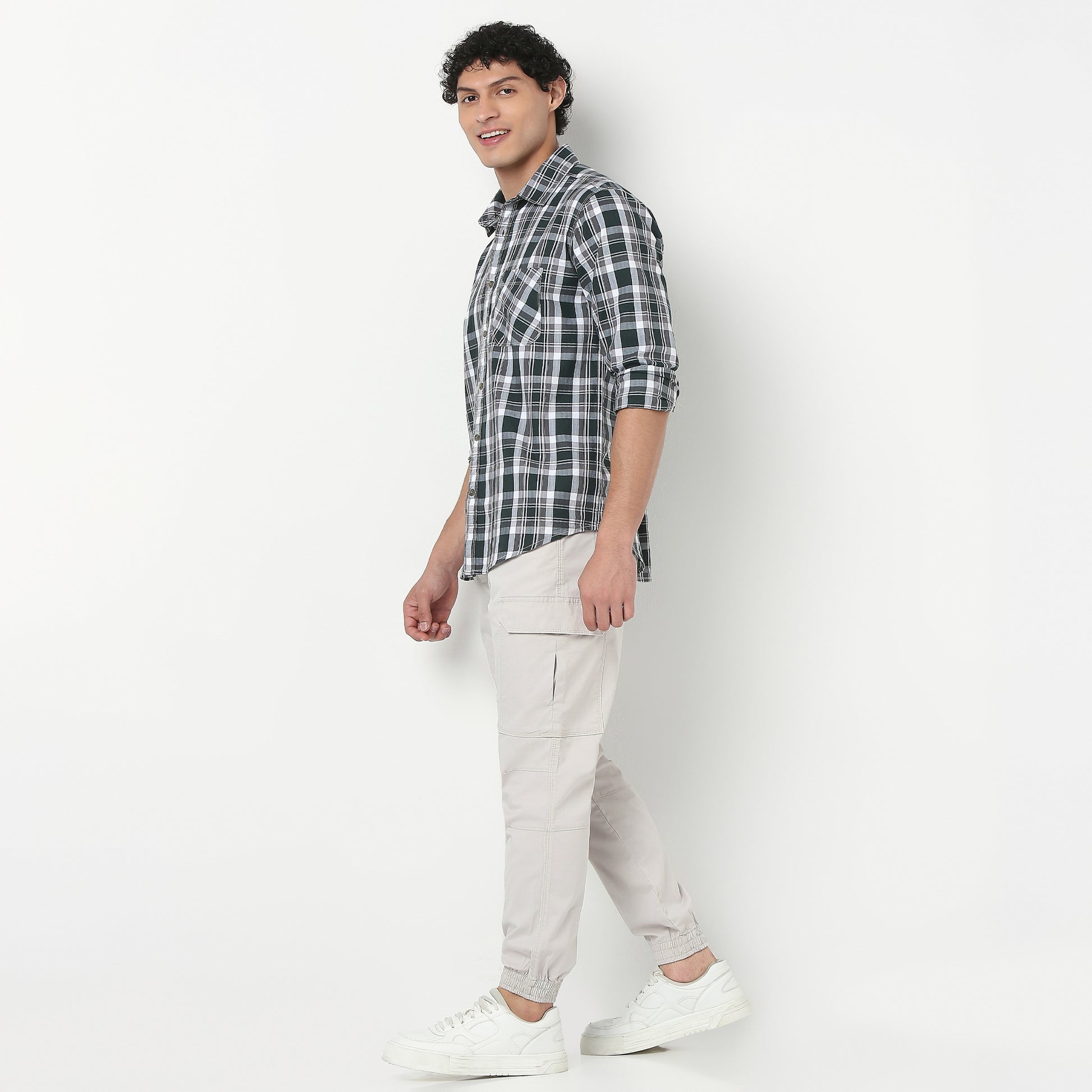 Regular Fit Checkered Shirt Collar Shirt