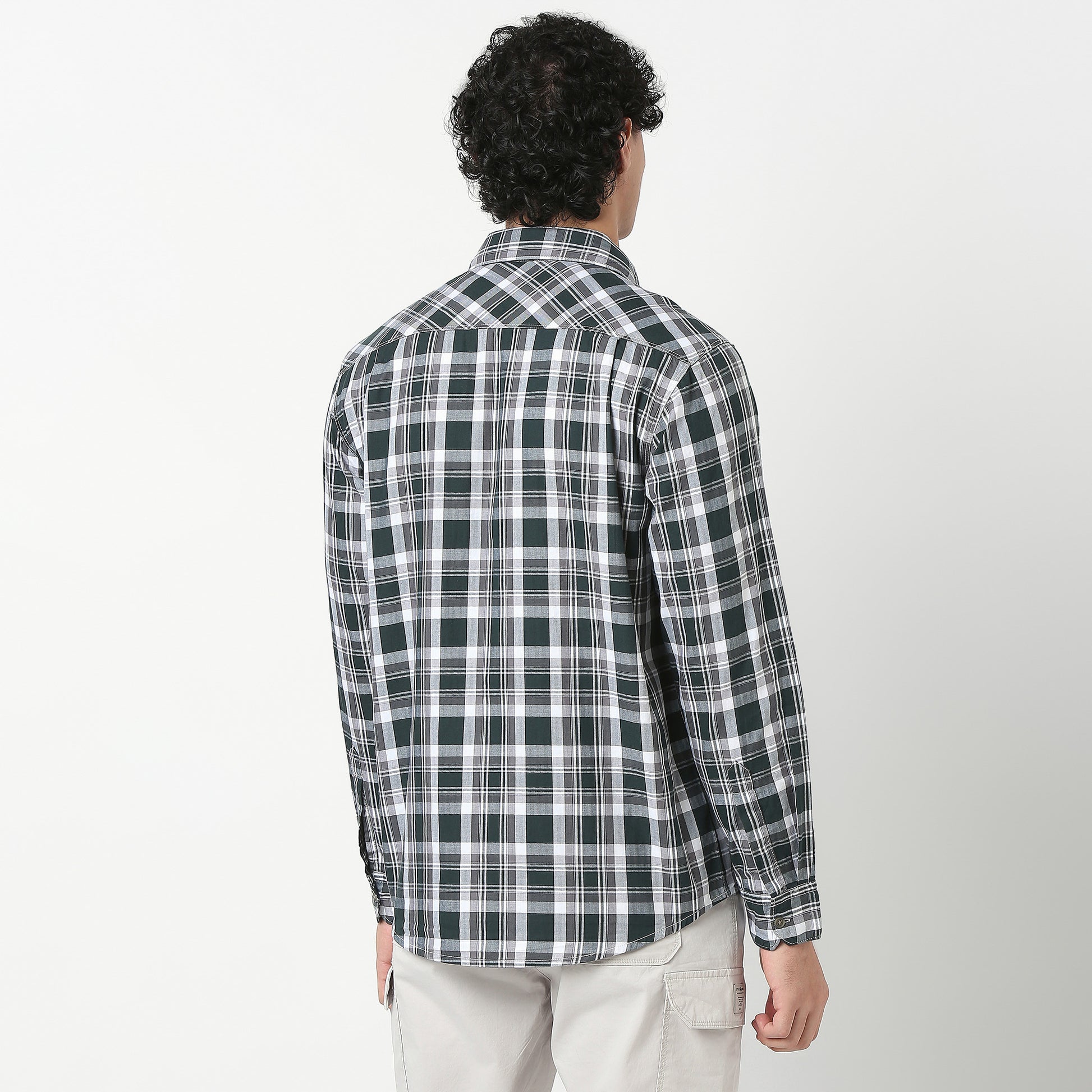 Regular Fit Checkered Shirt Collar Shirt