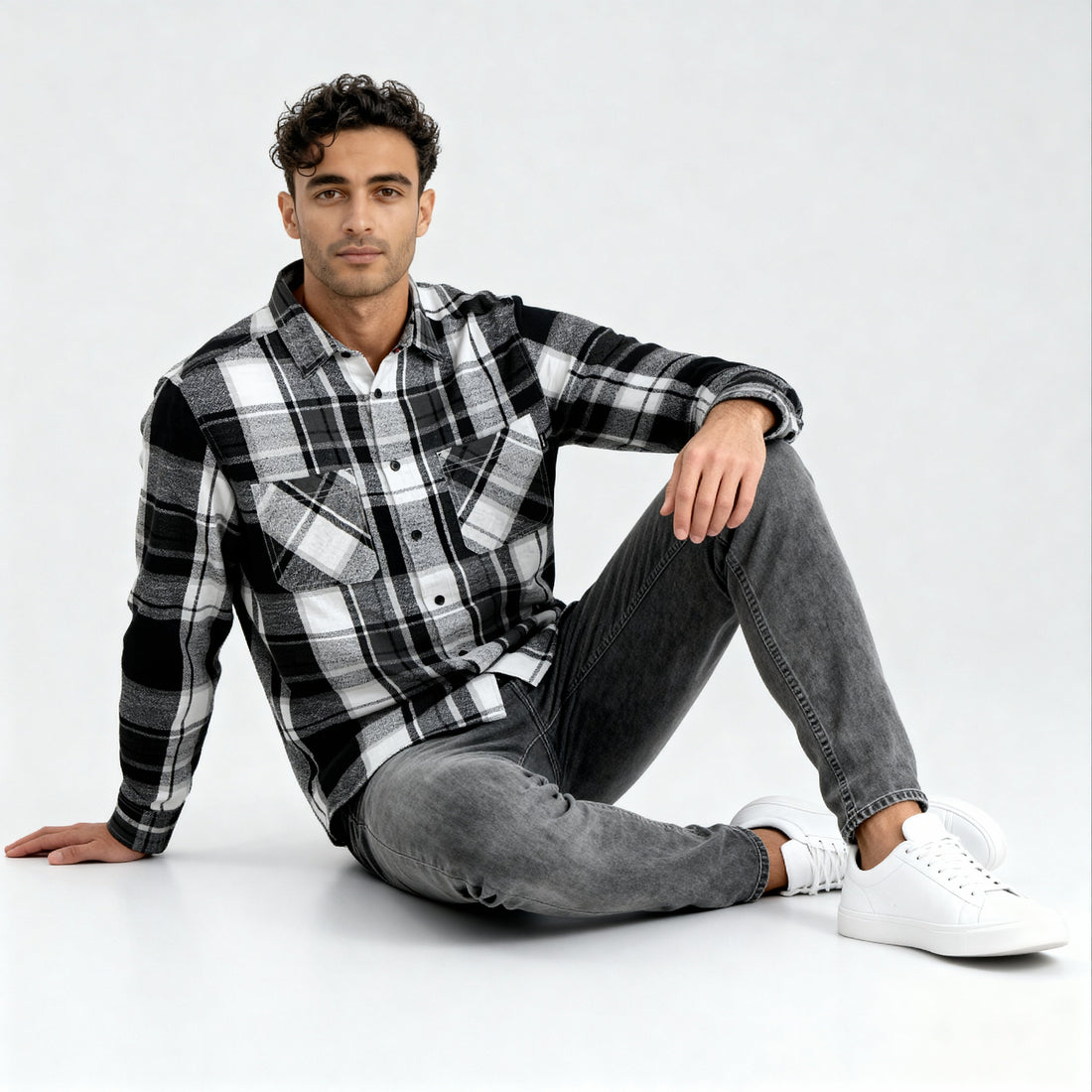Cotton Double Pocket Checkered Lumber Jack Shirt