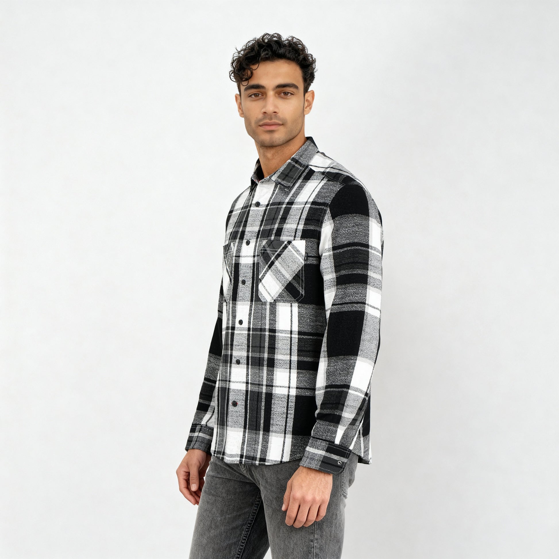 Cotton Double Pocket Checkered Lumber Jack Shirt