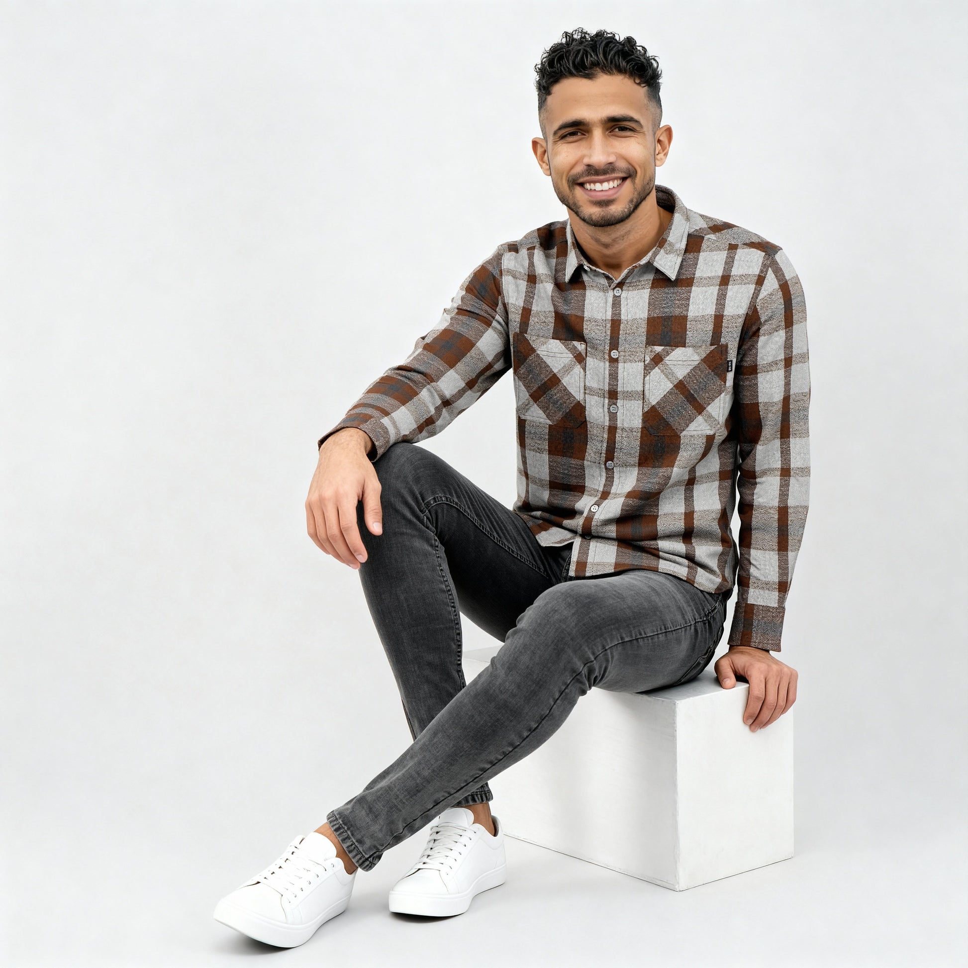Cotton Double Pocket Checkered Lumber Jack Shirt