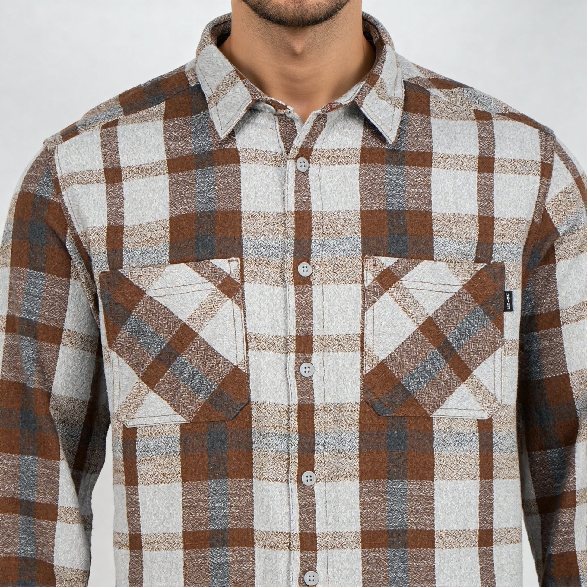 Cotton Double Pocket Checkered Lumber Jack Shirt