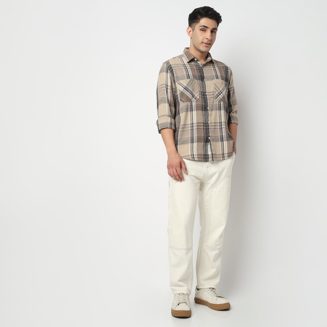 Cotton Double Pocket Checkered Lumber Jack Shirt