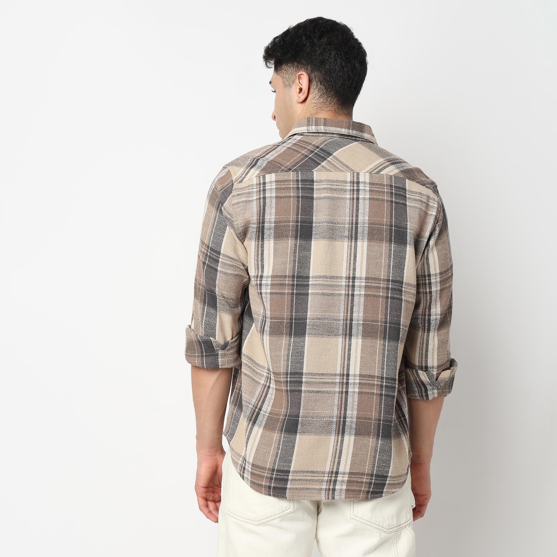 Cotton Double Pocket Checkered Lumber Jack Shirt