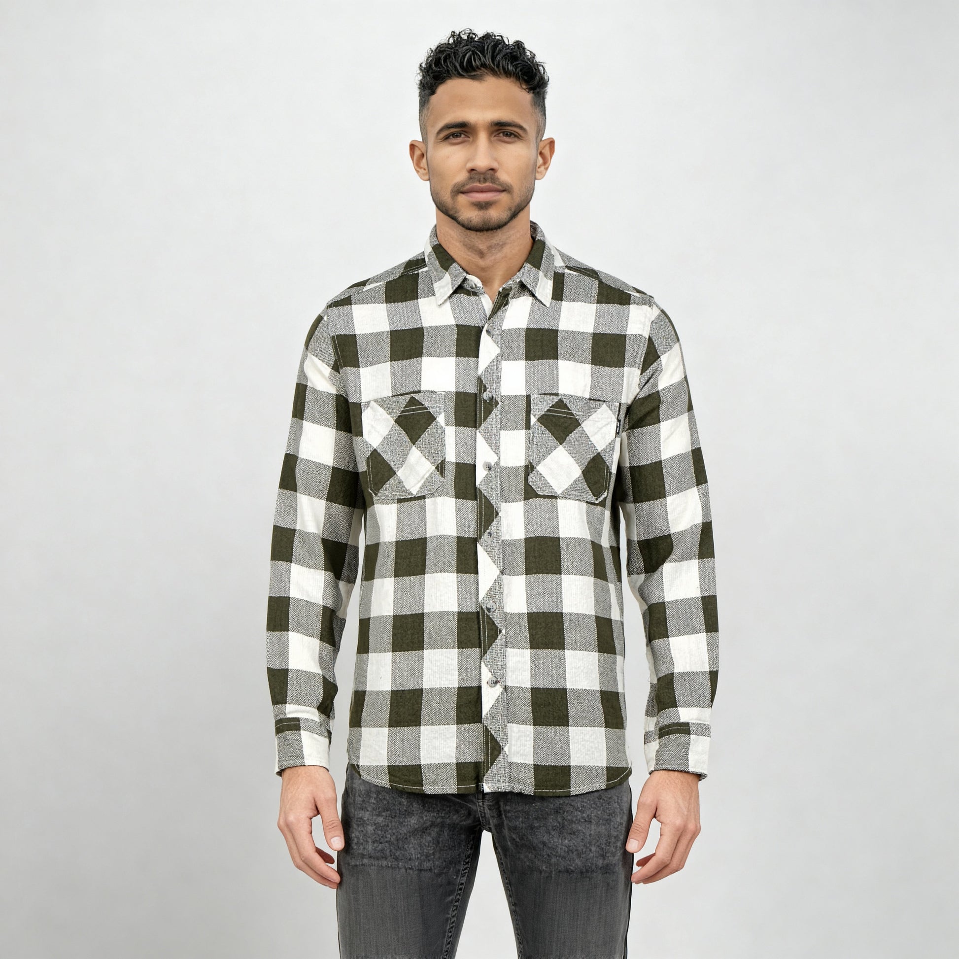 Cotton Double Pocket Checkered Lumber Jack Shirt