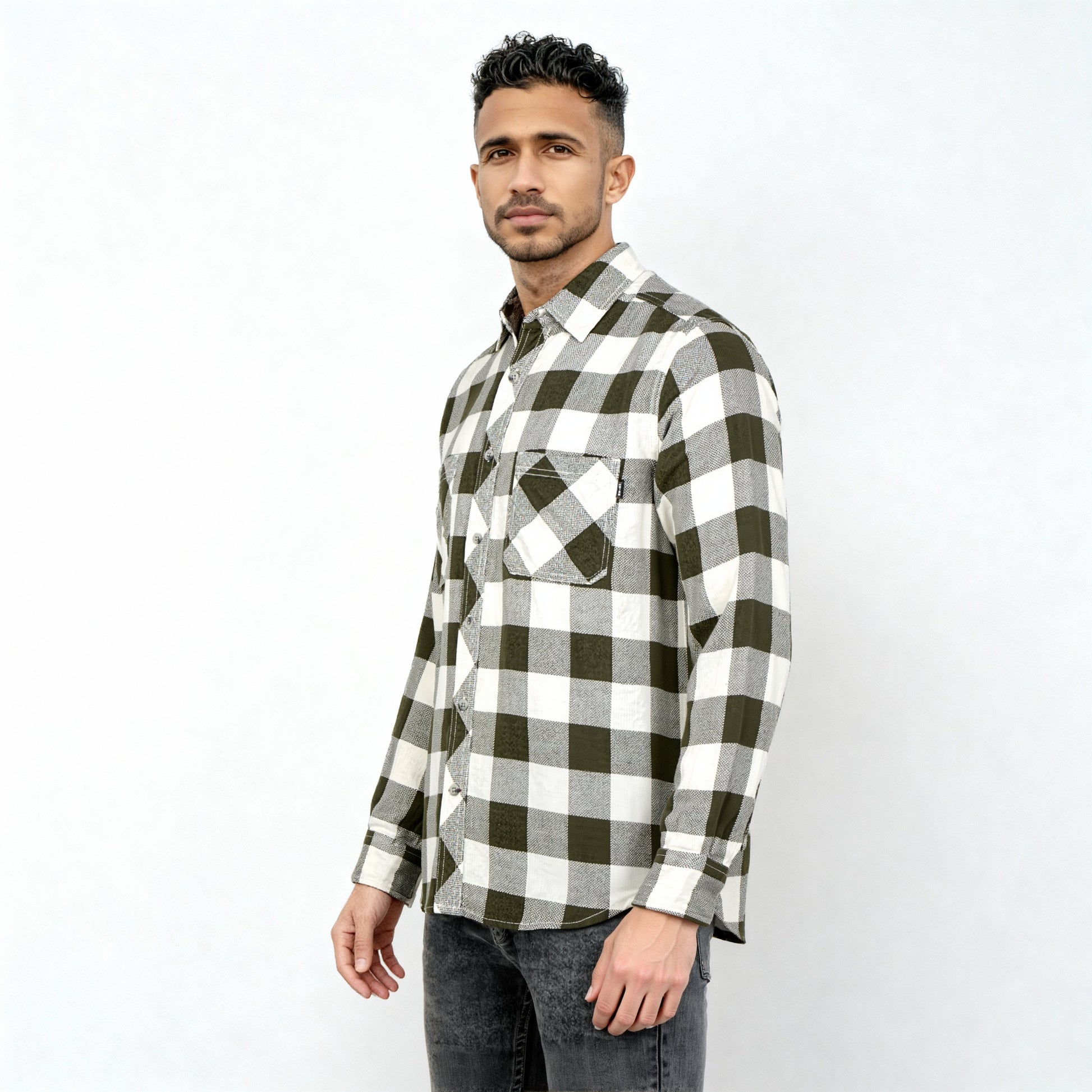 Cotton Double Pocket Checkered Lumber Jack Shirt