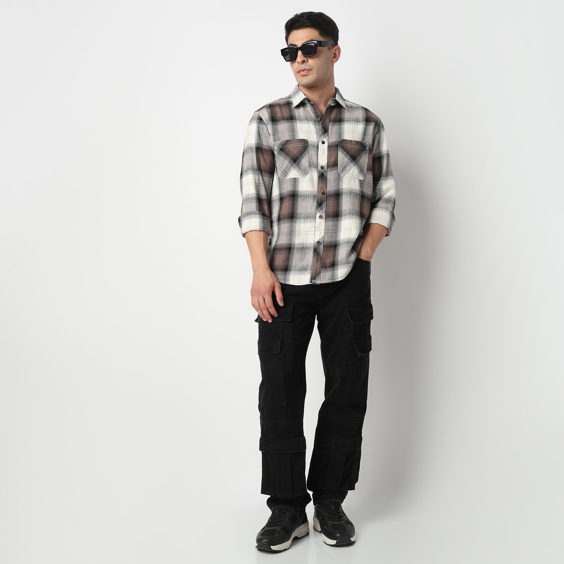 Cotton Double Pocket Checkered Lumber Jack Shirt