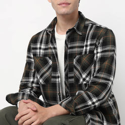 Cotton Double Pocket Checkered Shirt