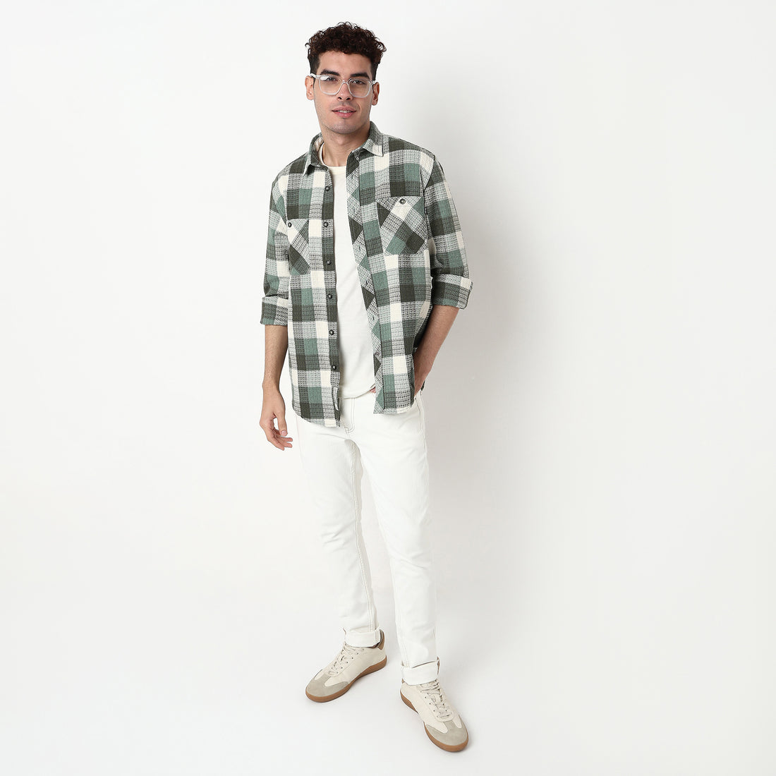 Checkered Cotton Fabric Shirt