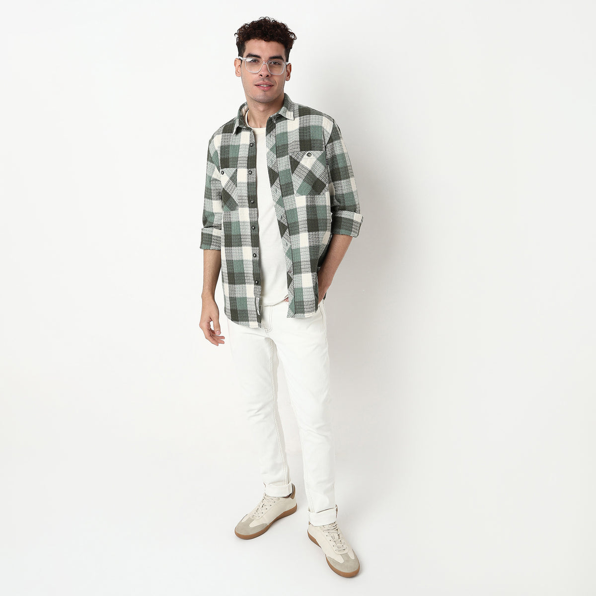 Checkered Cotton Fabric Shirt