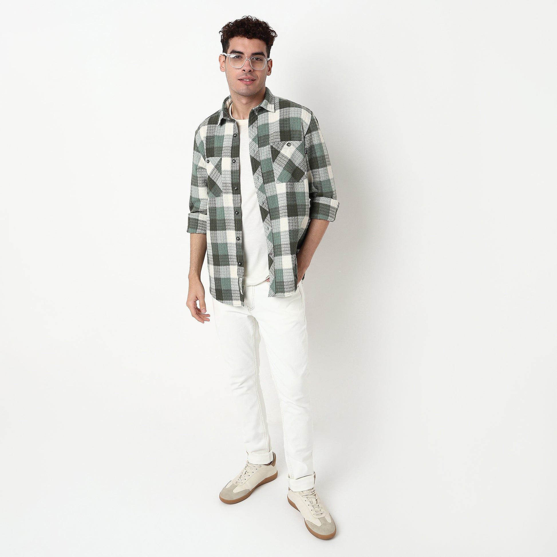 Checkered Cotton Fabric Shirt