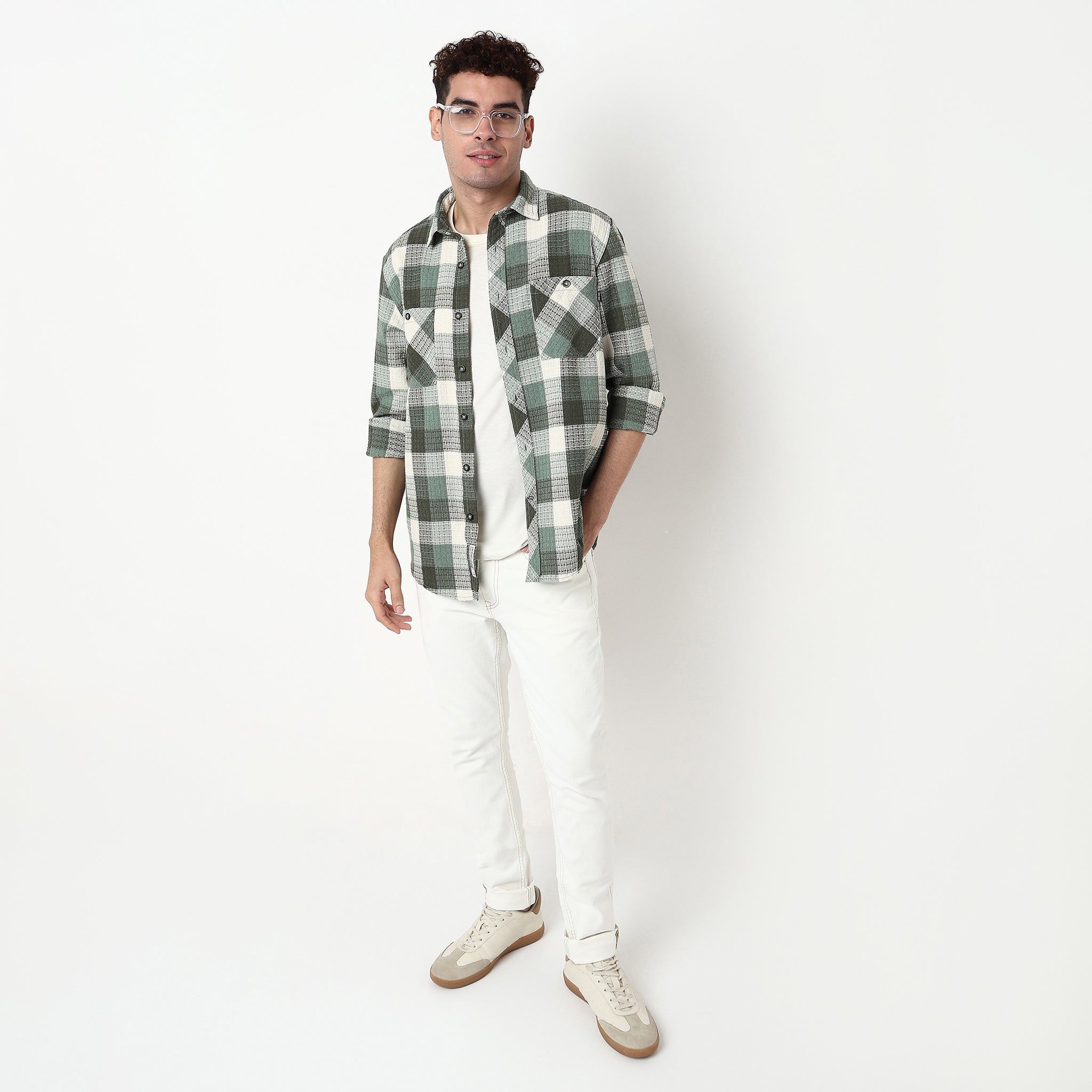 Checkered Cotton Fabric Shirt