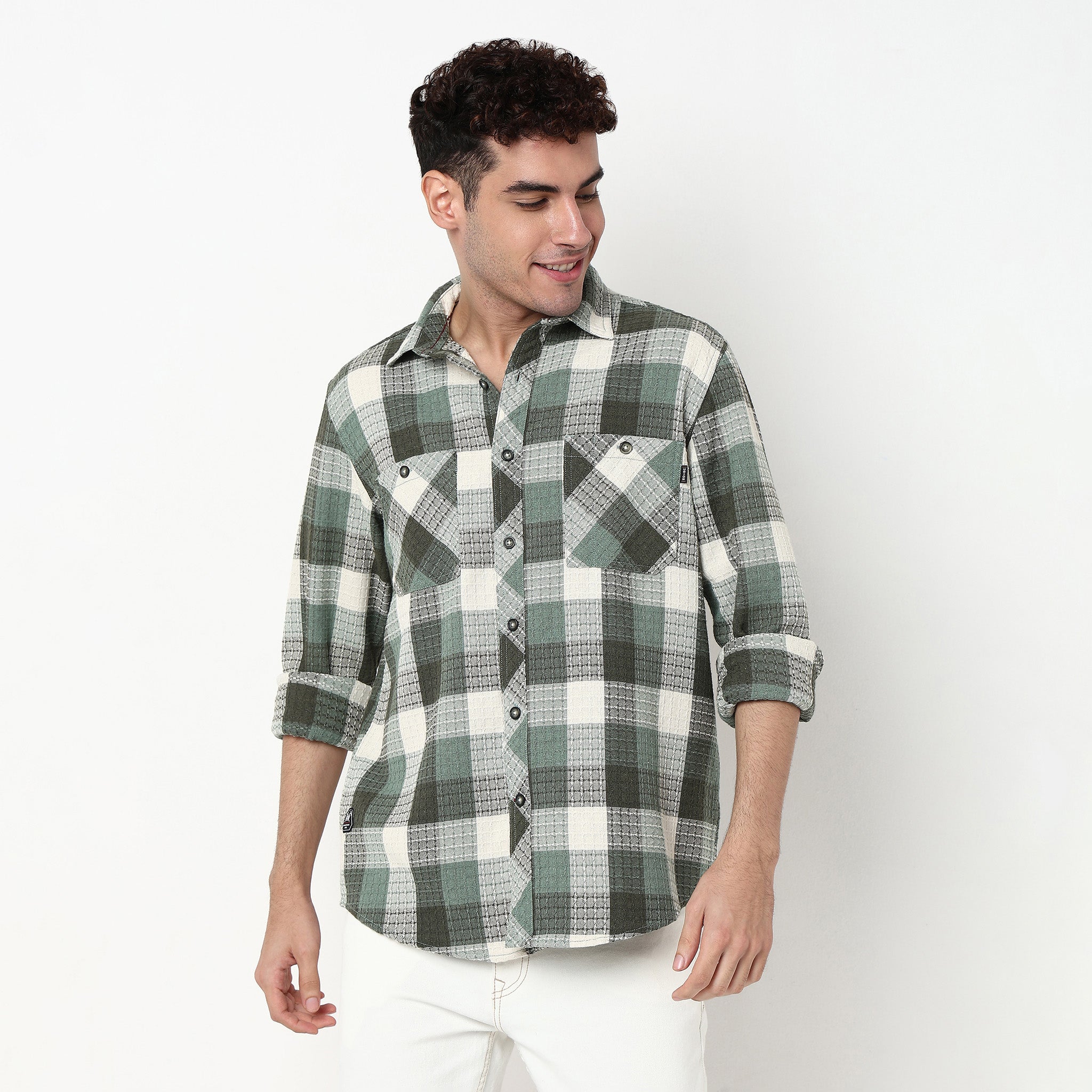 Checkered Cotton Fabric Shirt