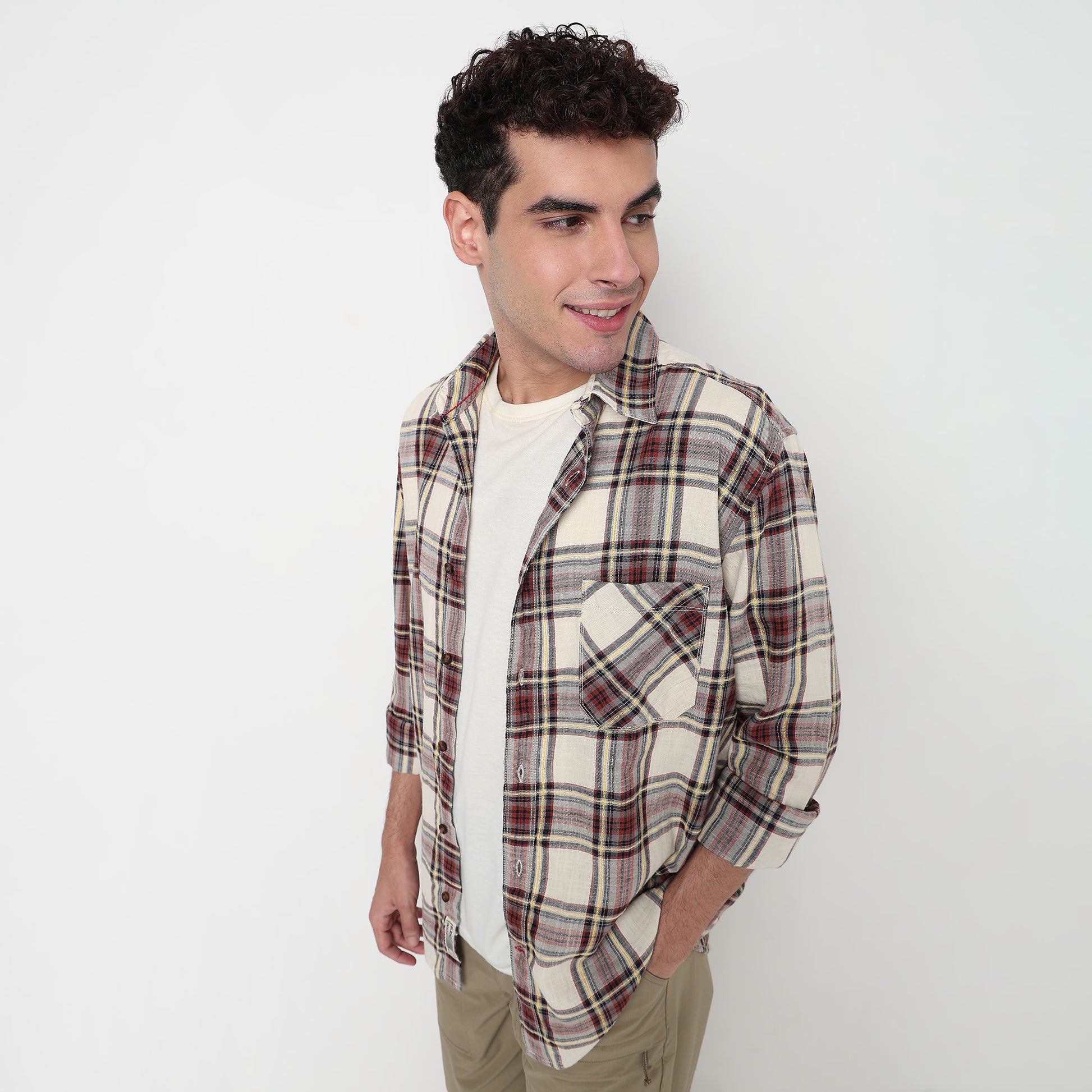 Buy Men Regular Fit Checkered Full Sleeve Shirt  - Style Union