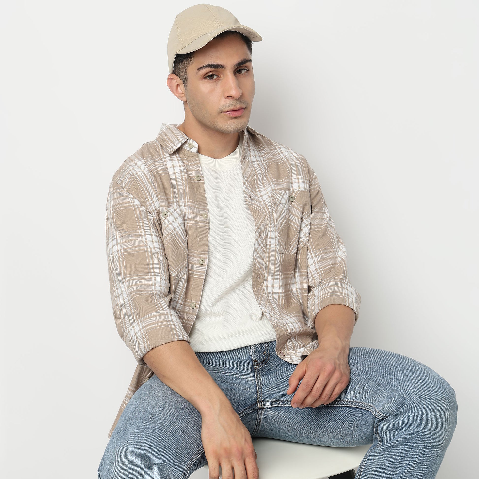 Cotton Double Pocket Checkered Lumber Jack Shirt