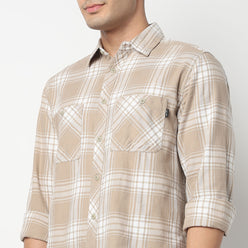 Cotton Double Pocket Checkered Lumber Jack Shirt
