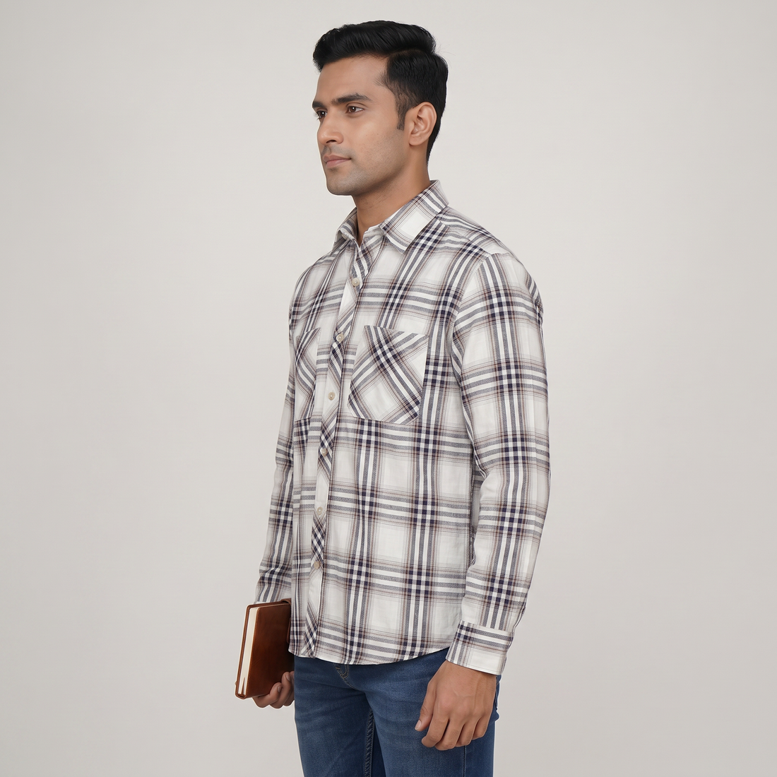 Cotton Double Pocket Checkered Shirt