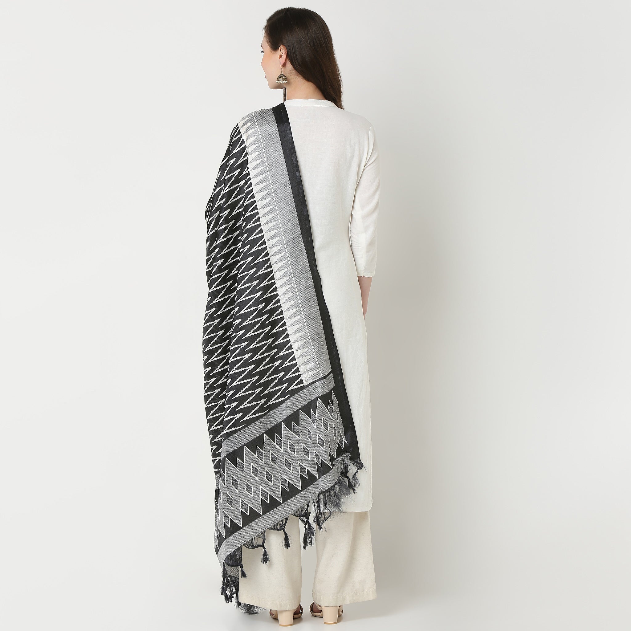 Ikat Printed Silk Dupatta