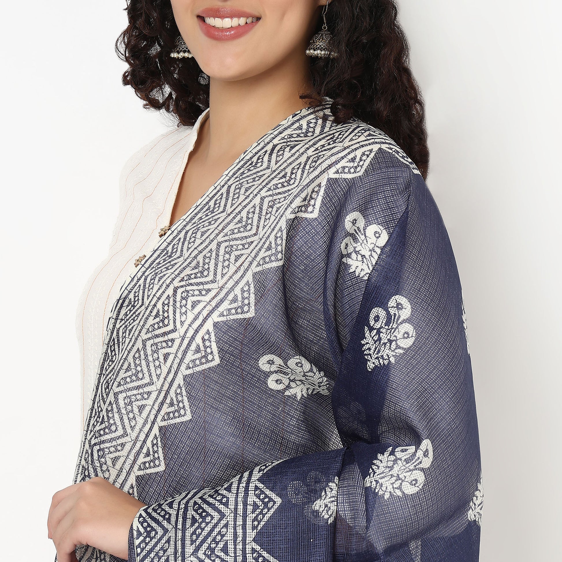 Kota Doria Printed Dupatta