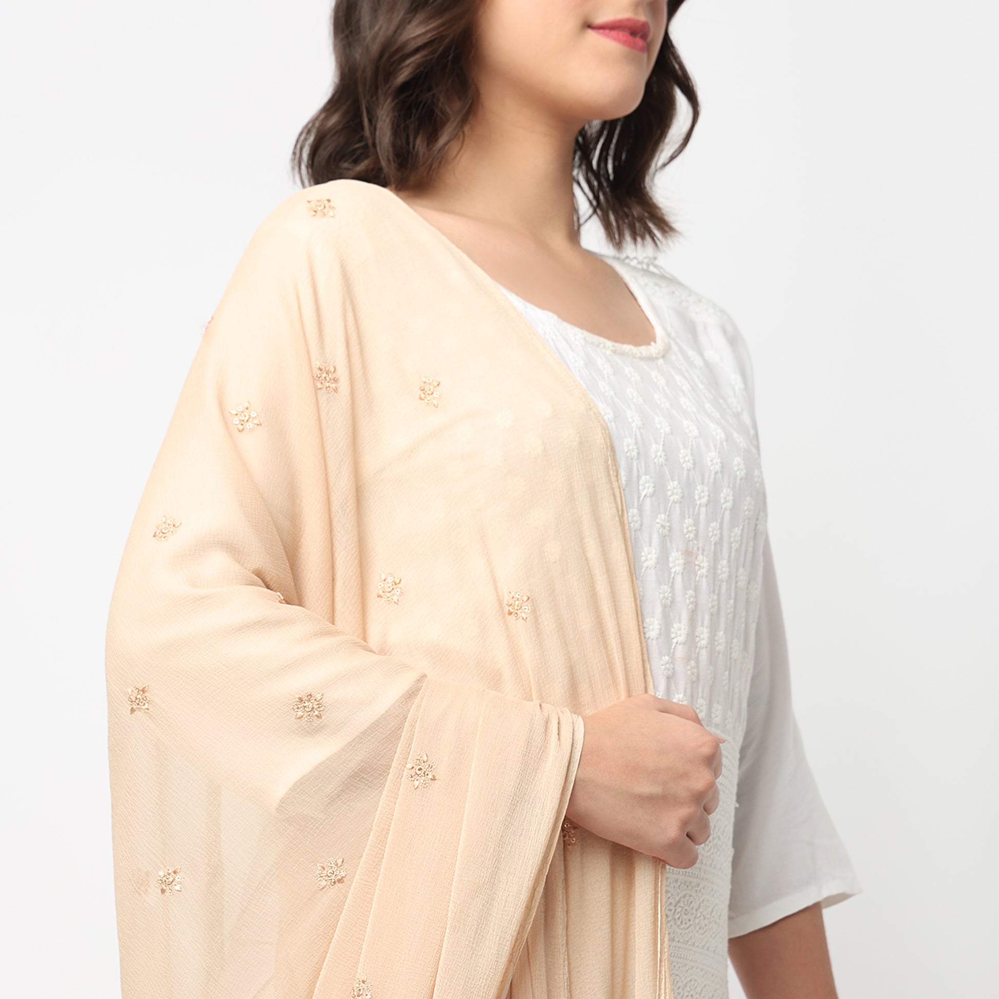 Embroidered Chiffon Dupatta