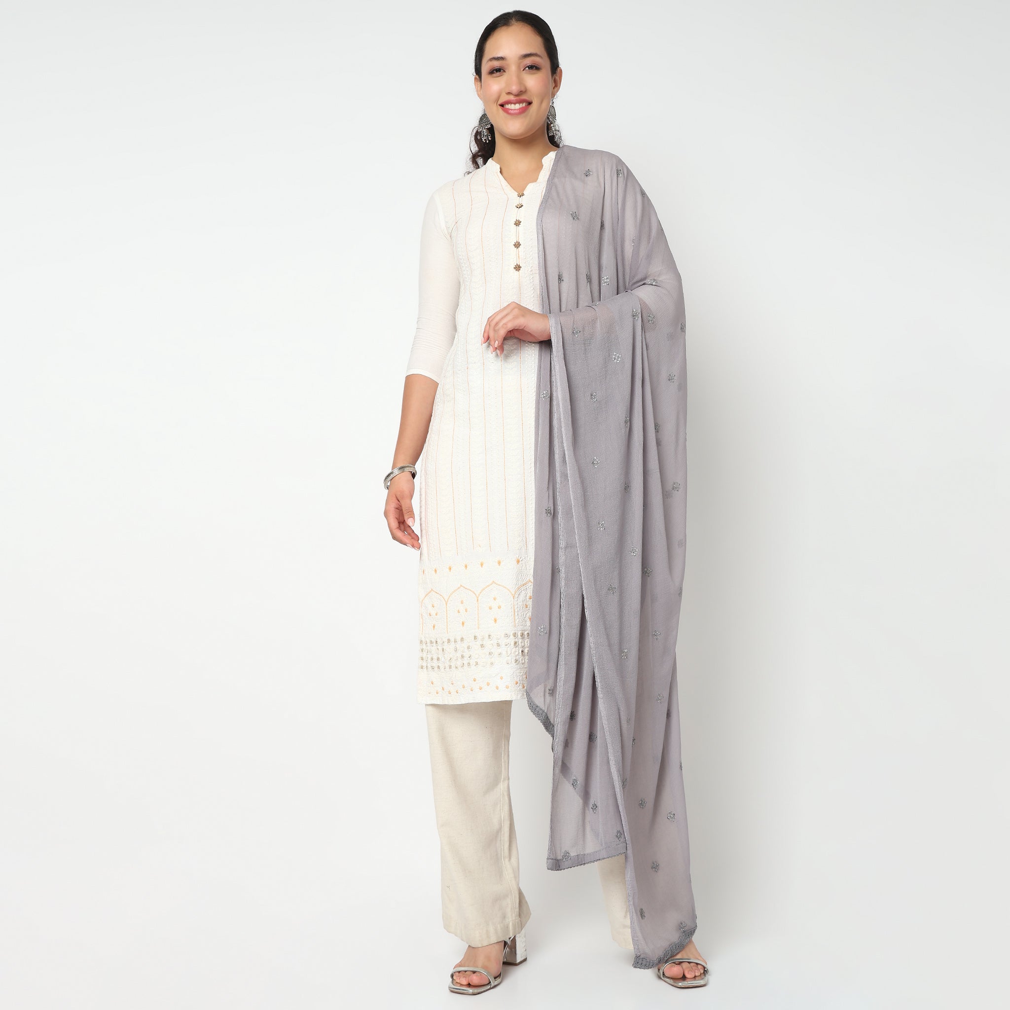 Embroidered Chiffon Dupatta