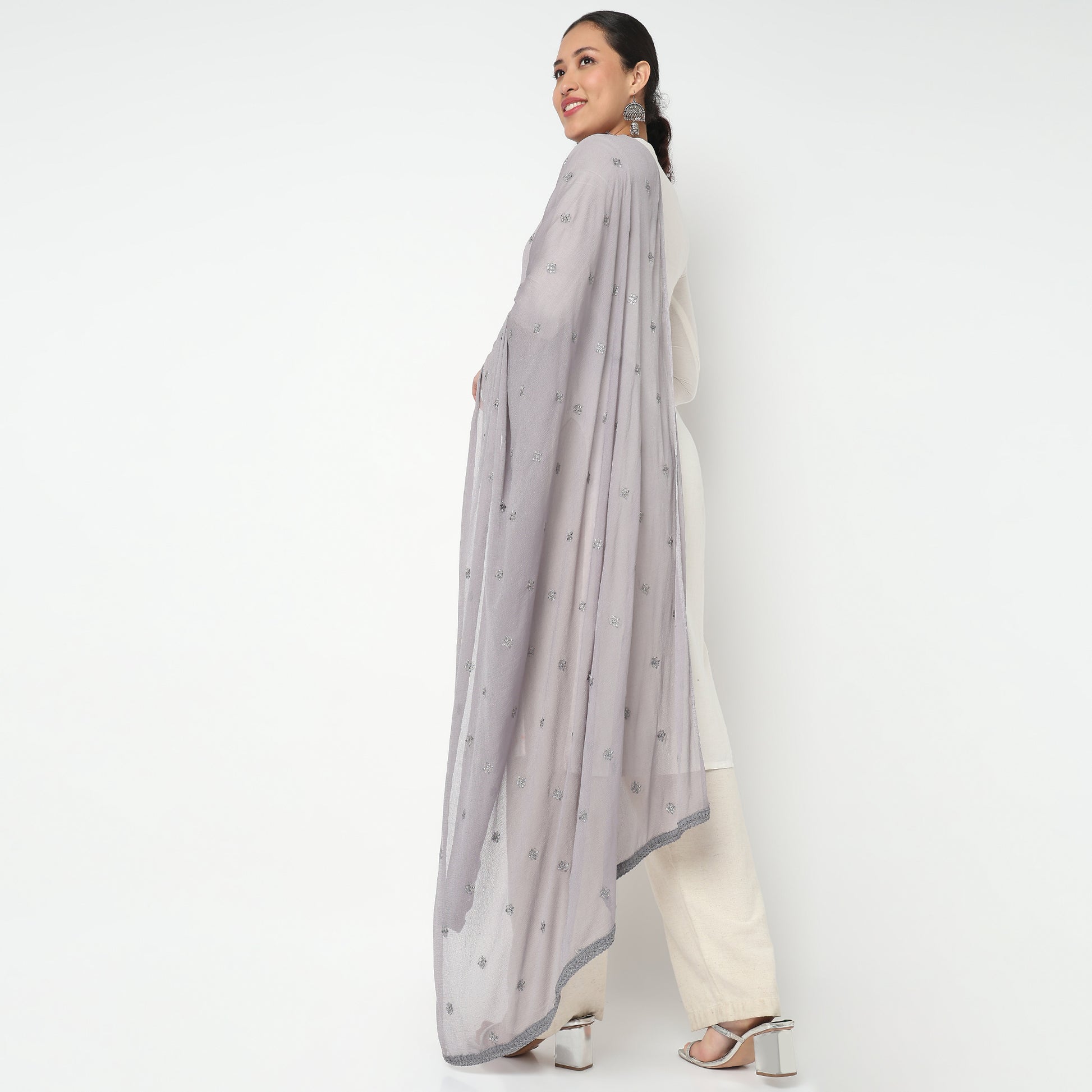 Embroidered Chiffon Dupatta