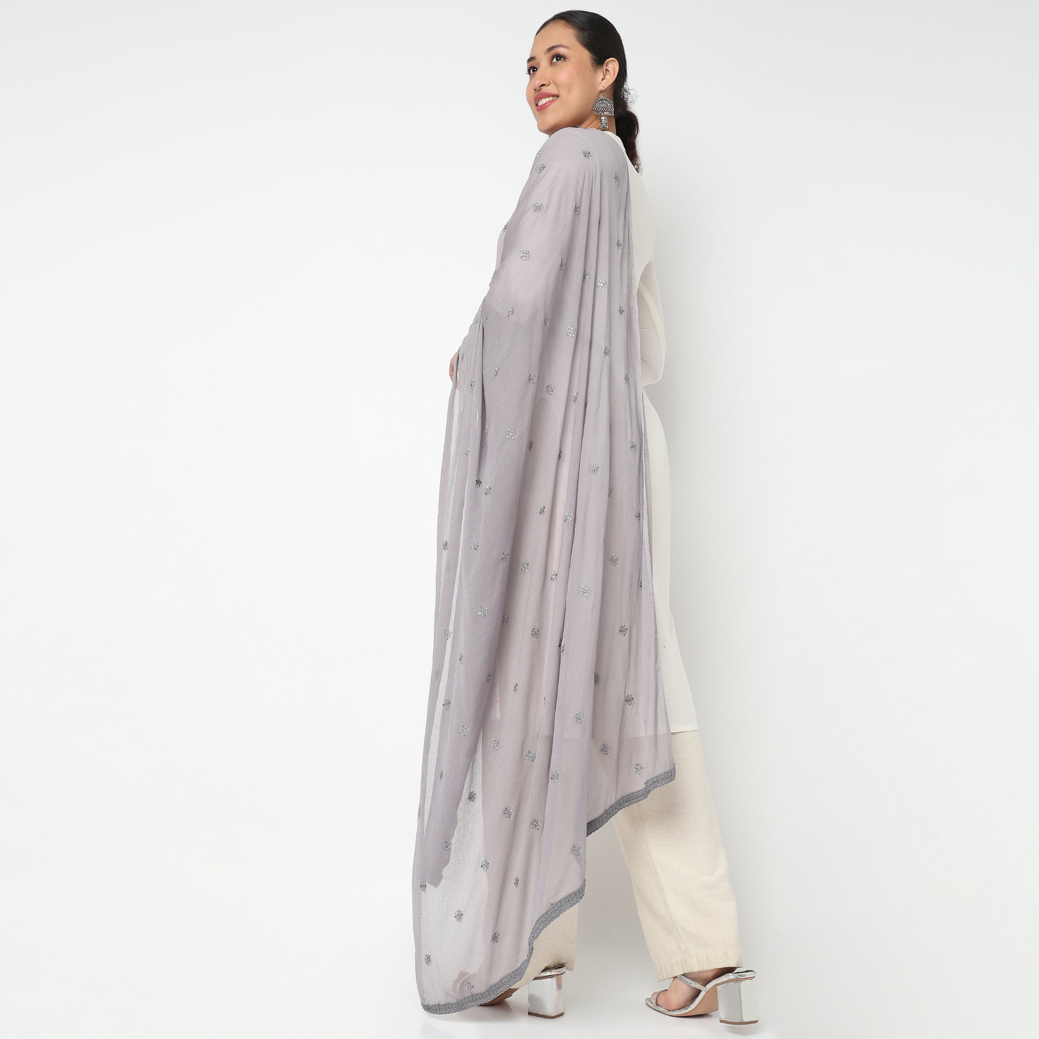 Embroidered Chiffon Dupatta