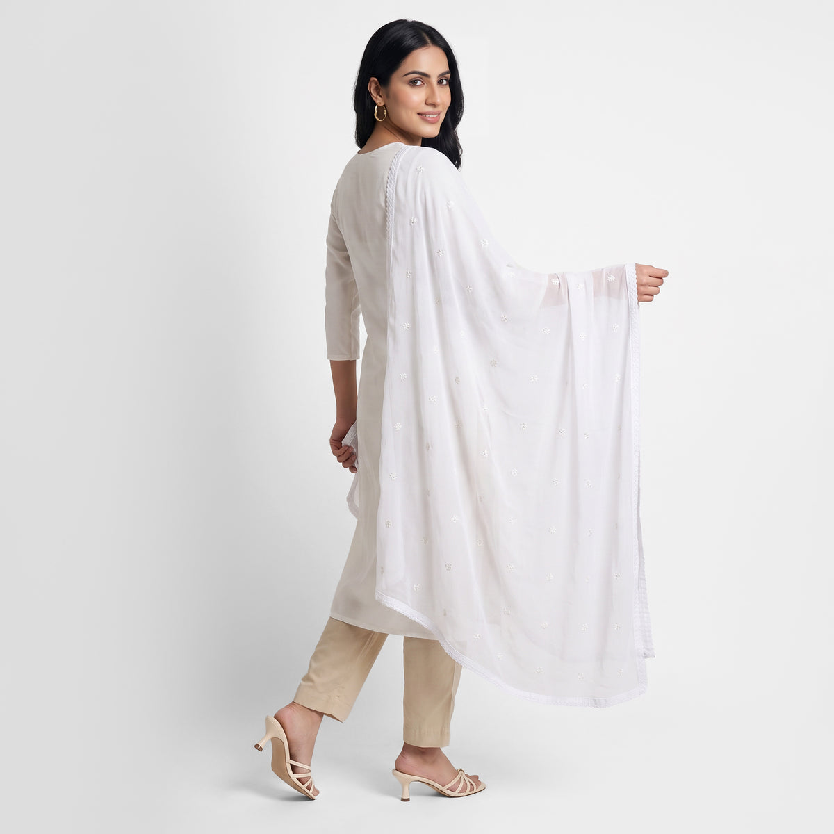 Embroidered Chiffon Dupatta