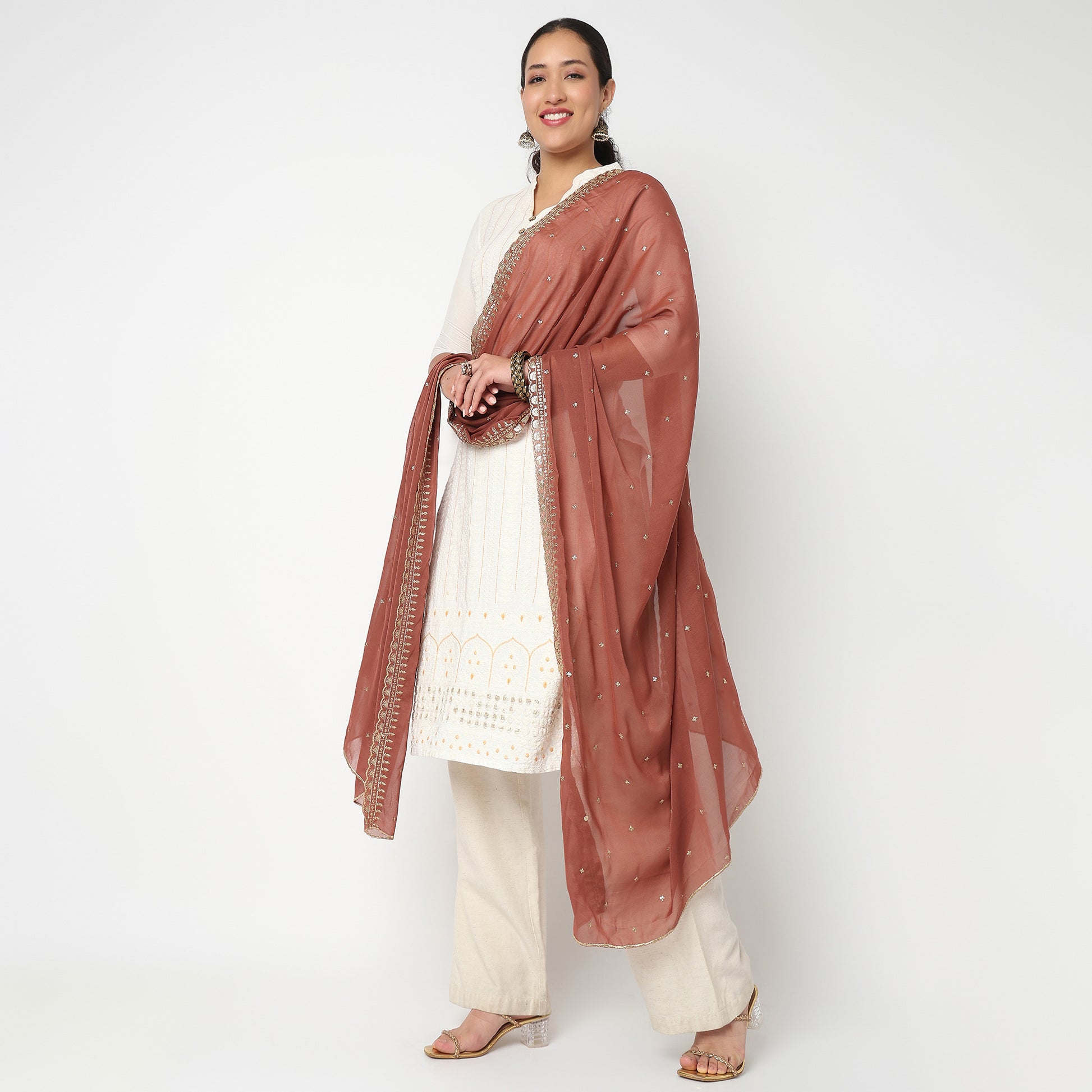 Embellished Poly Silk Dupatta