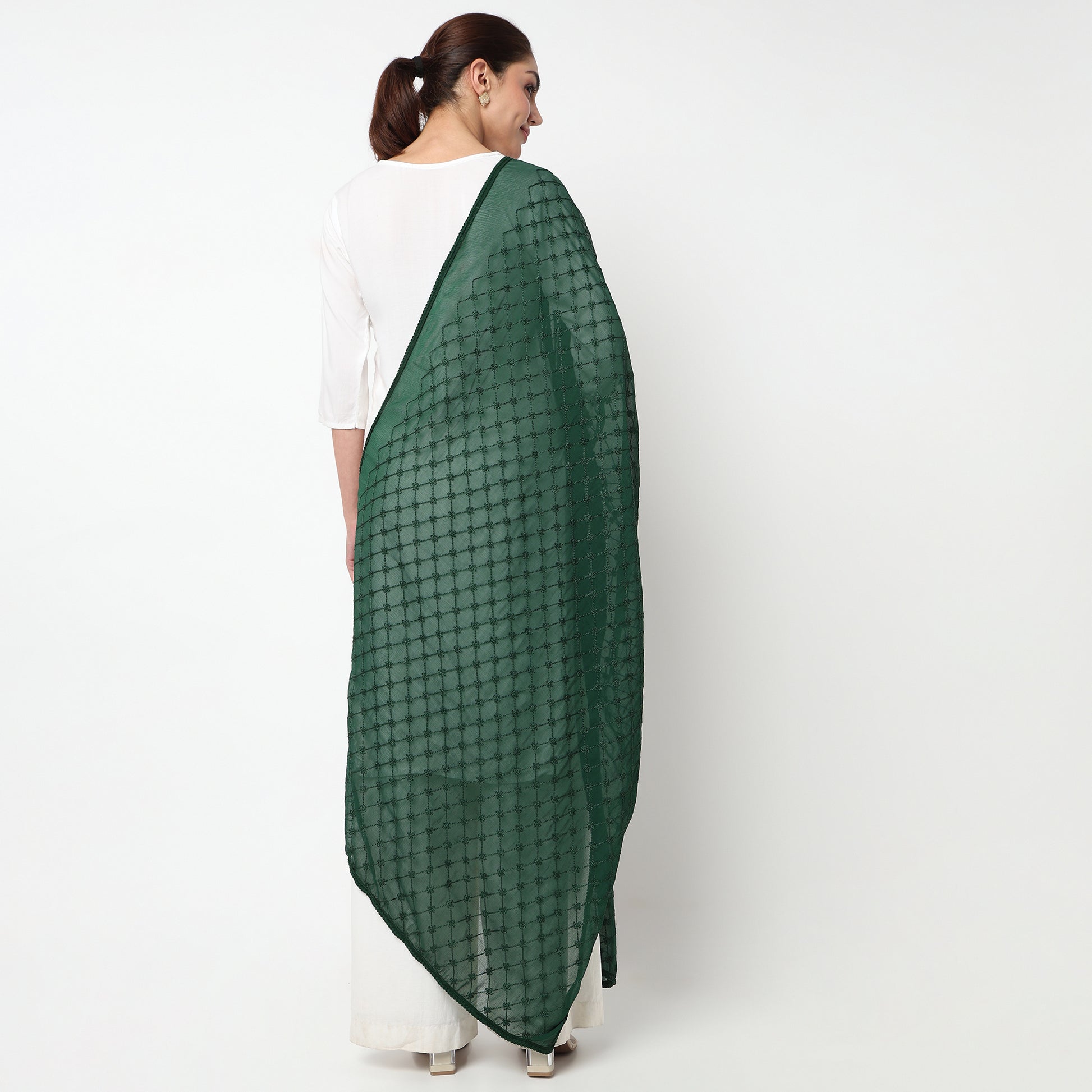 Embroidered Chiffon Dupatta