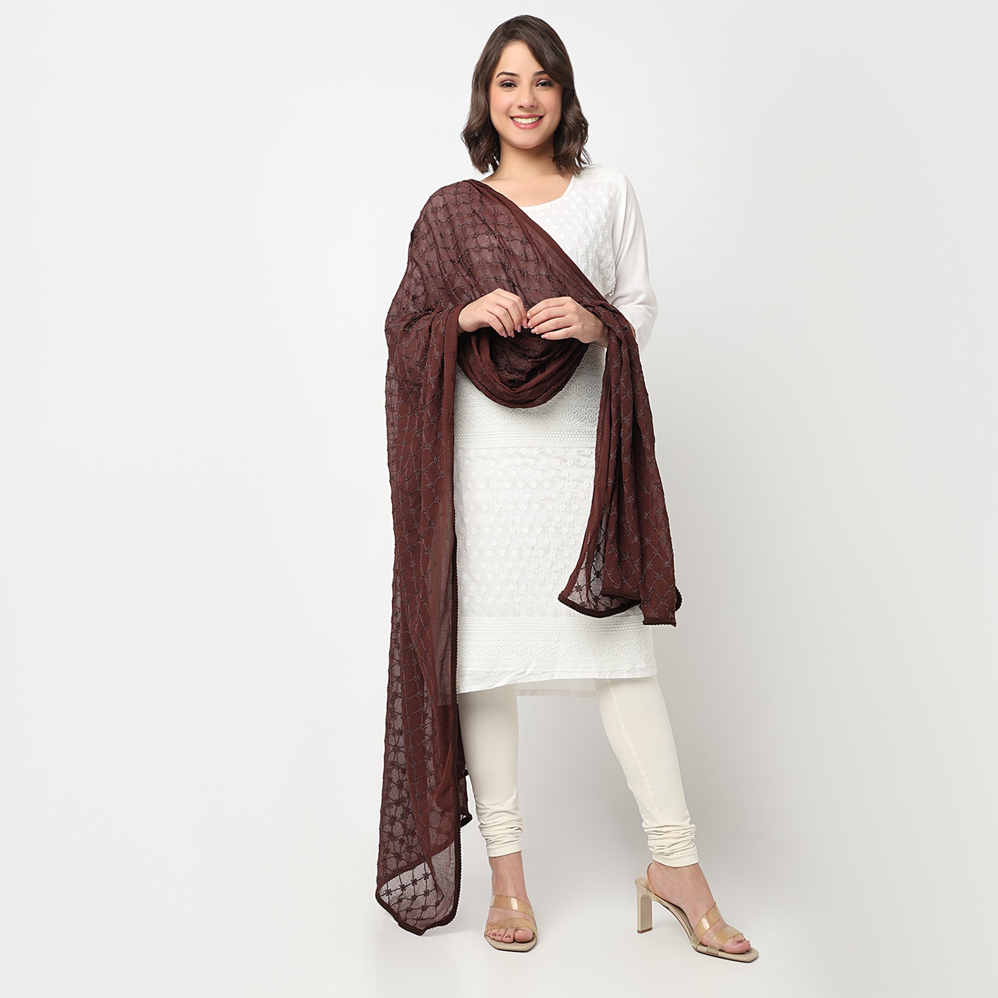 Embroidered Chiffon Dupatta