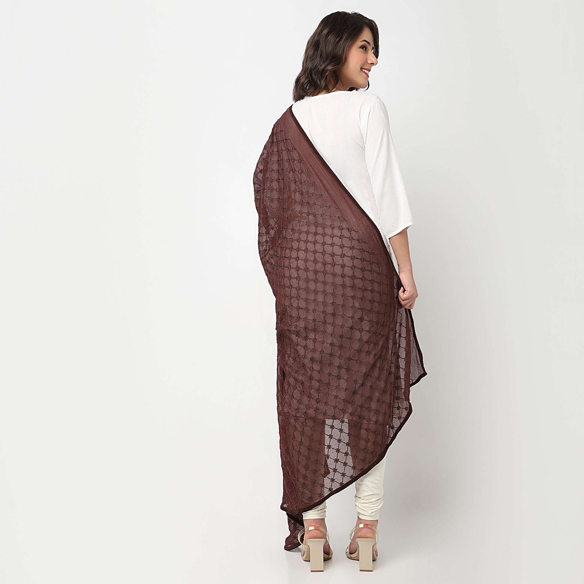 Embroidered Chiffon Dupatta