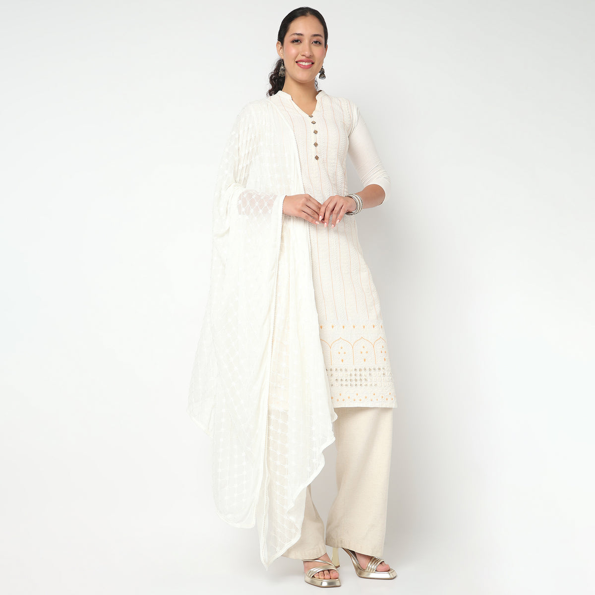 Embroidered Chiffon Dupatta