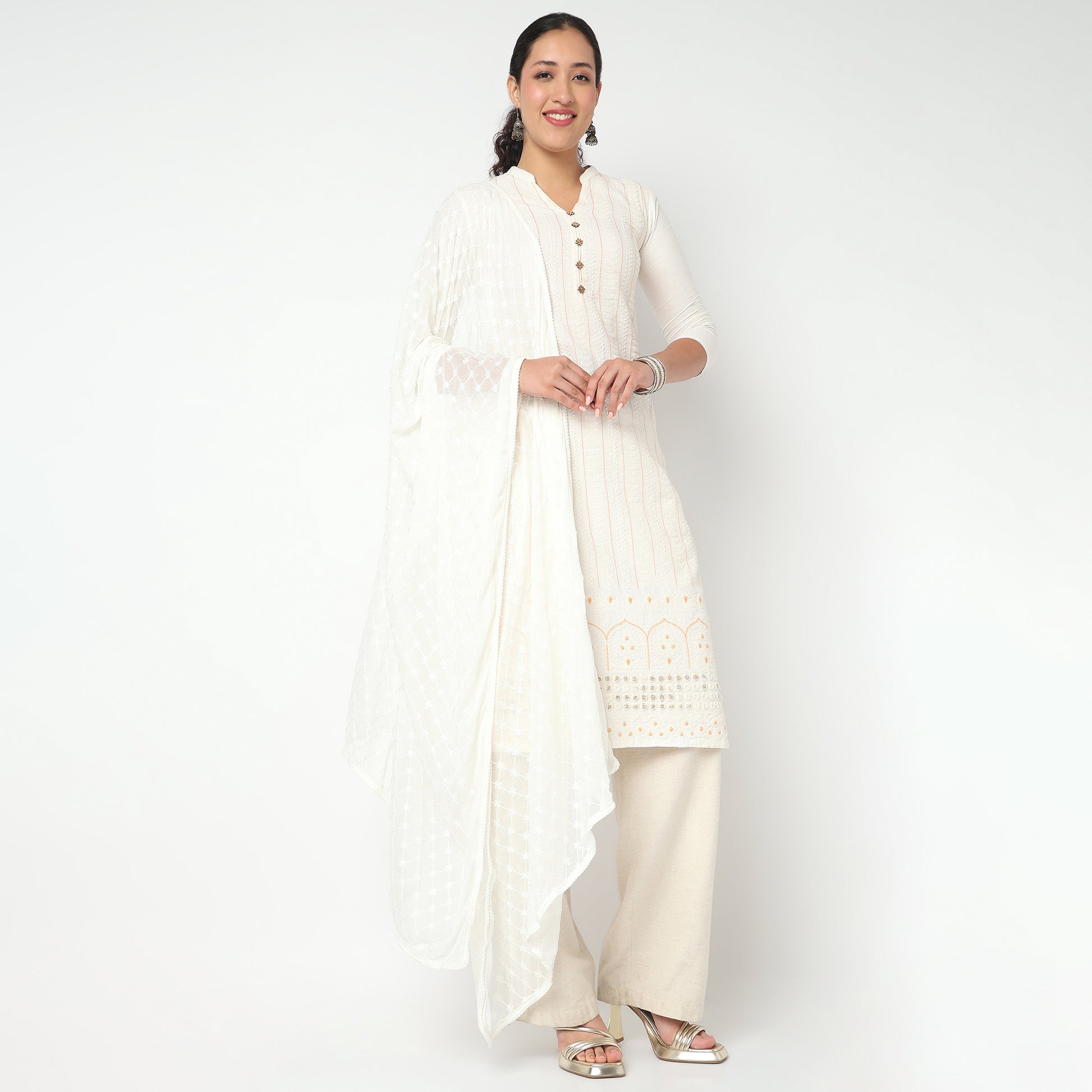 Embroidered Chiffon Dupatta