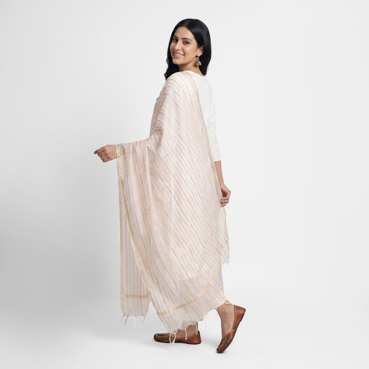 Tassel Striped Dupatta