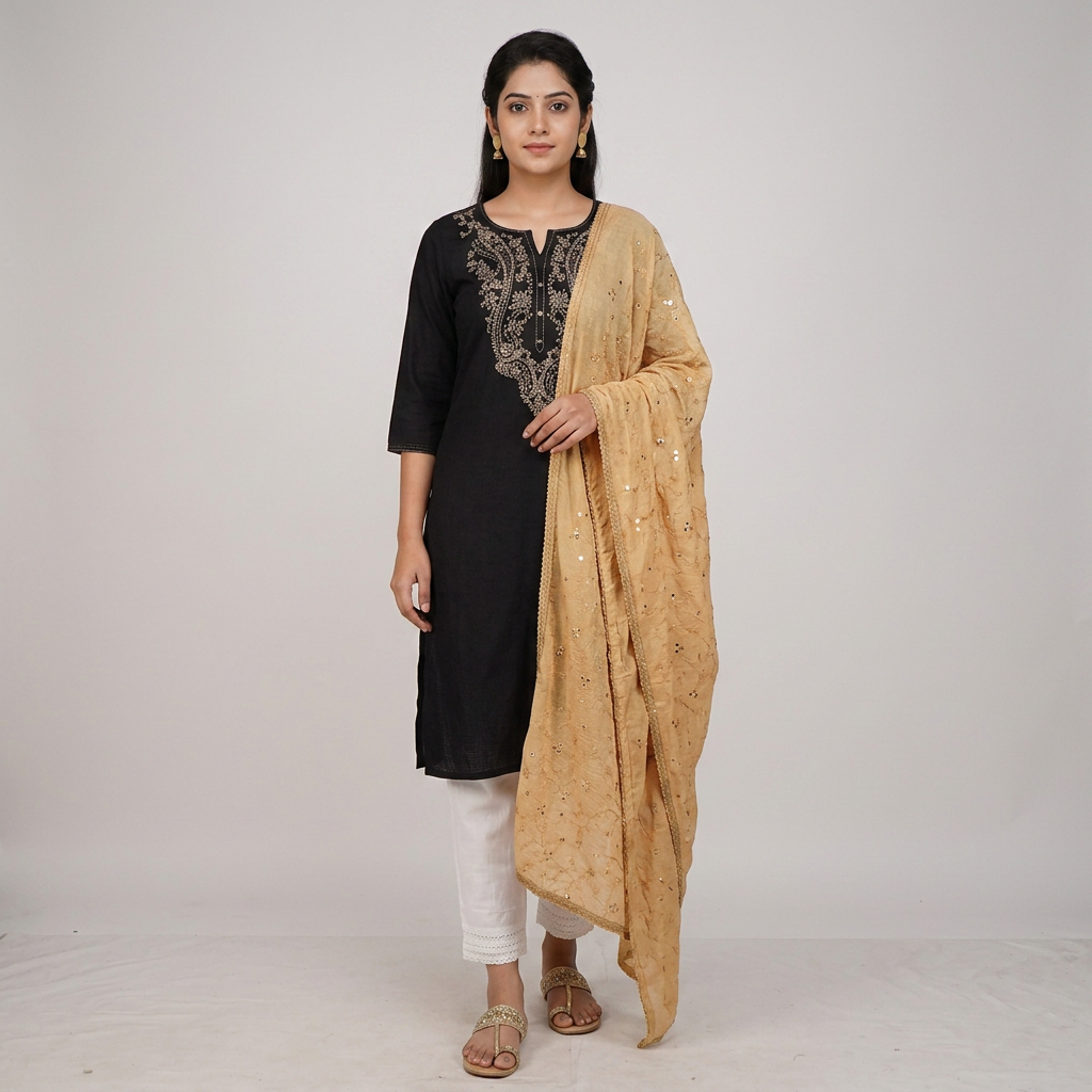 Embroidered Chanderi Dupatta