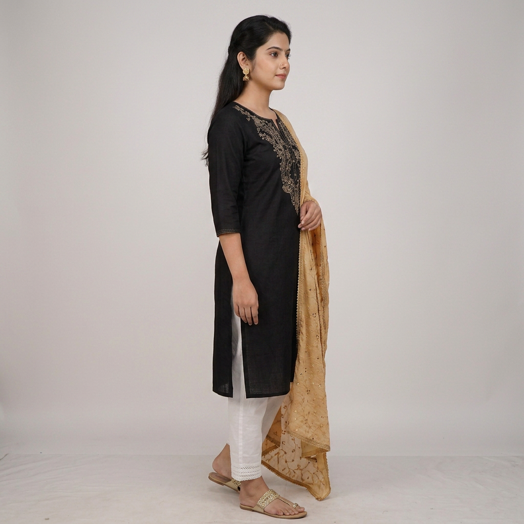 Embroidered Chanderi Dupatta