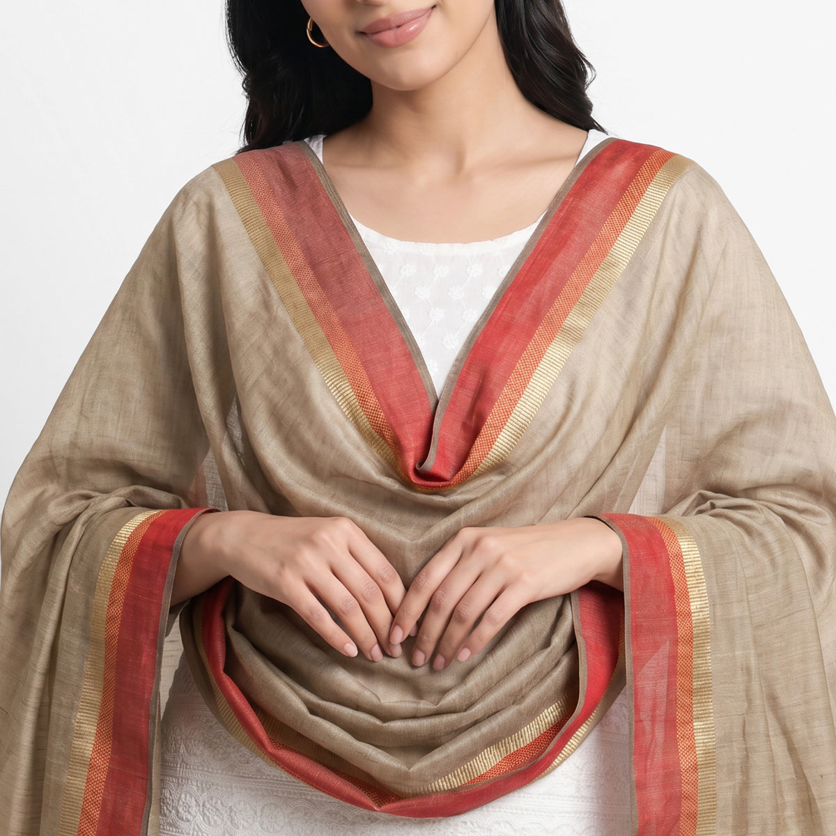 Embellished Chanderi Tassel Dupatta