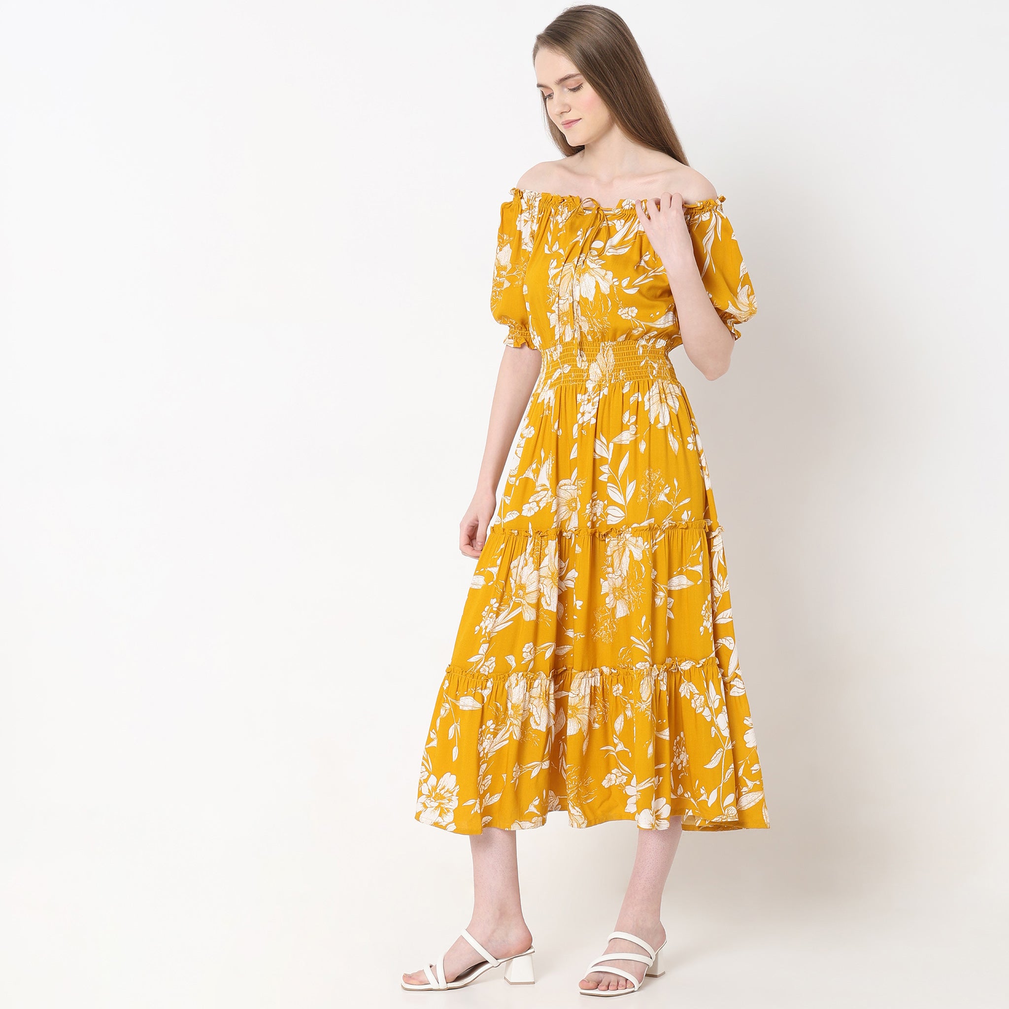 Flare Fit Printed Dress