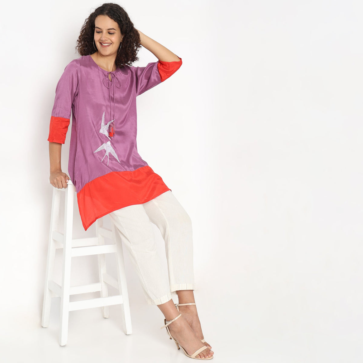 Flare Fit Solid Kurta