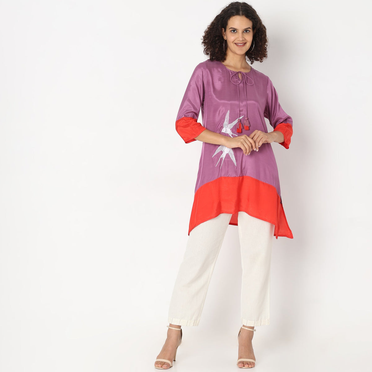 Flare Fit Solid Kurta