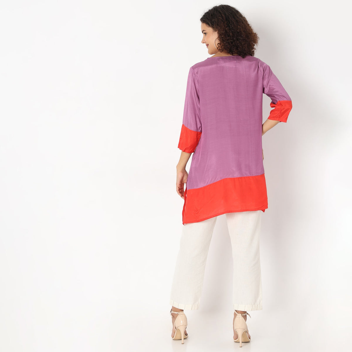 Flare Fit Solid Kurta