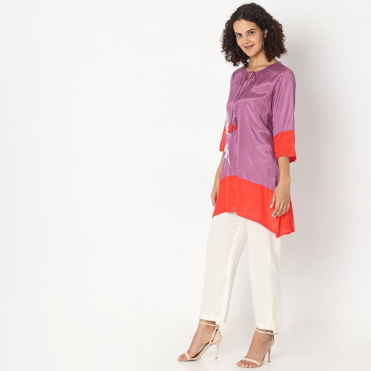 Flare Fit Solid Kurta