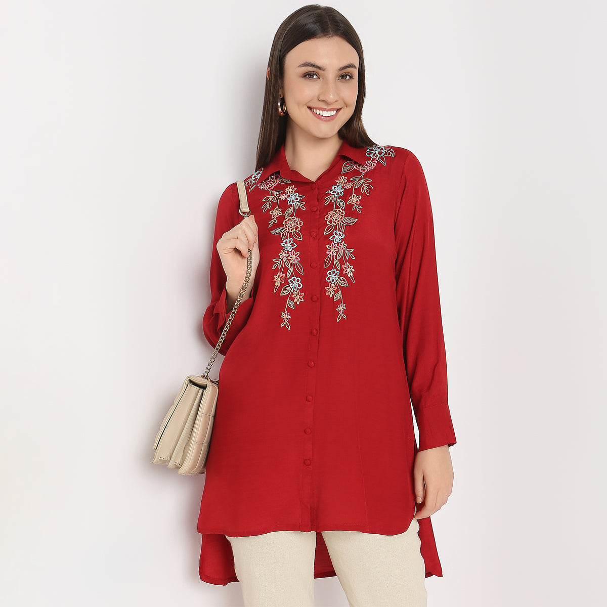 Straight Fit Embroidered Tunic