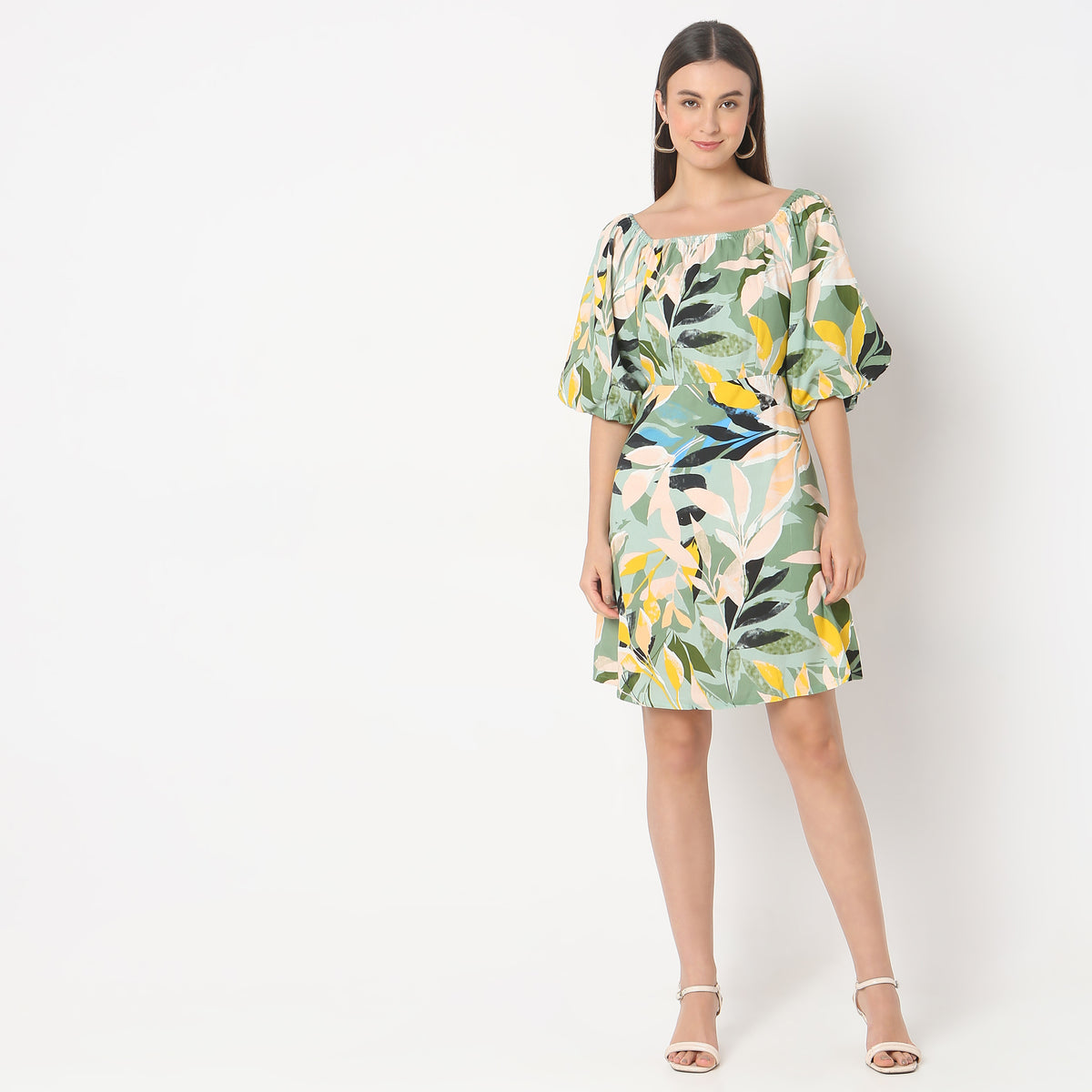 Flare Fit Printed Dress