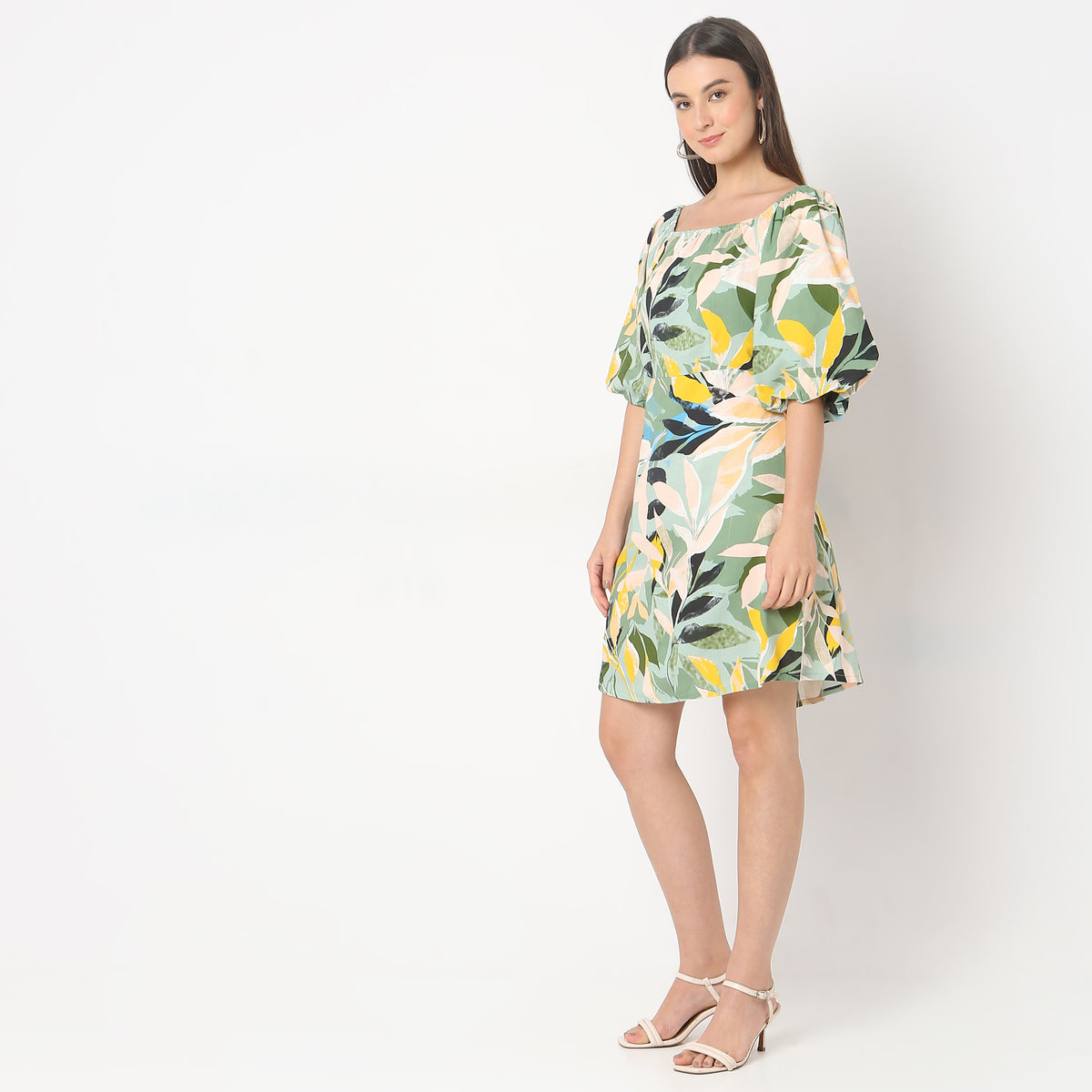 Flare Fit Printed Dress