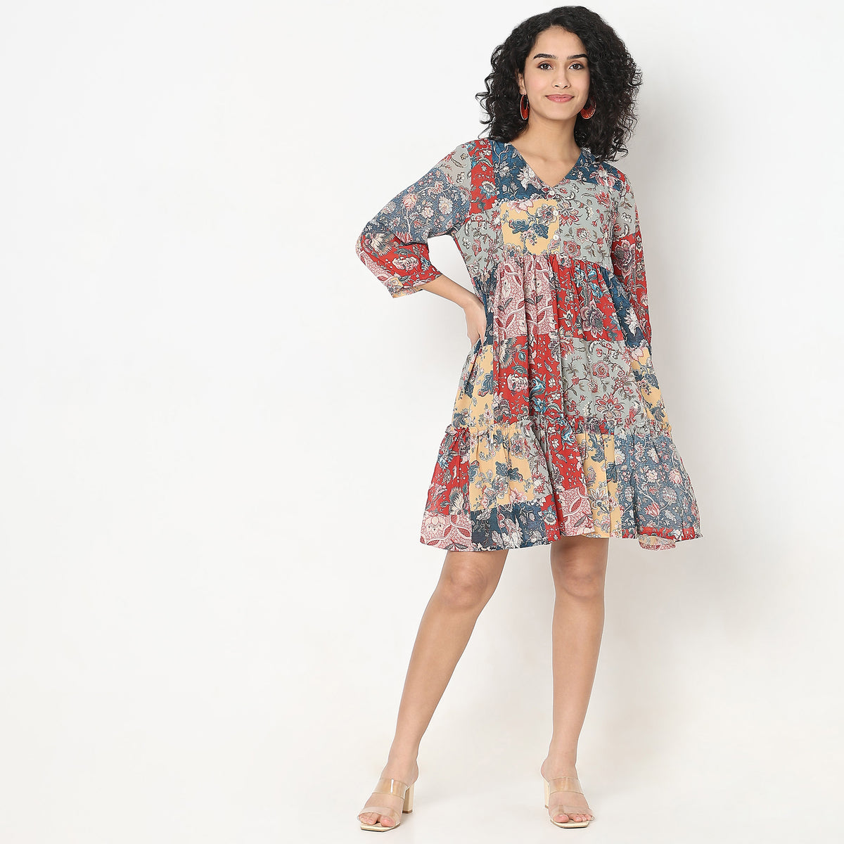 Flare Fit Printed Dress