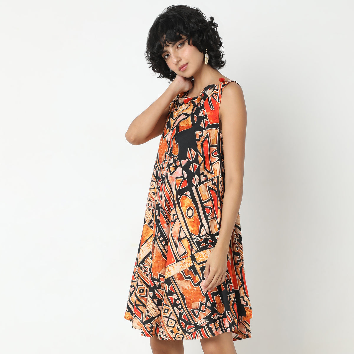 Flare Fit Printed Dress