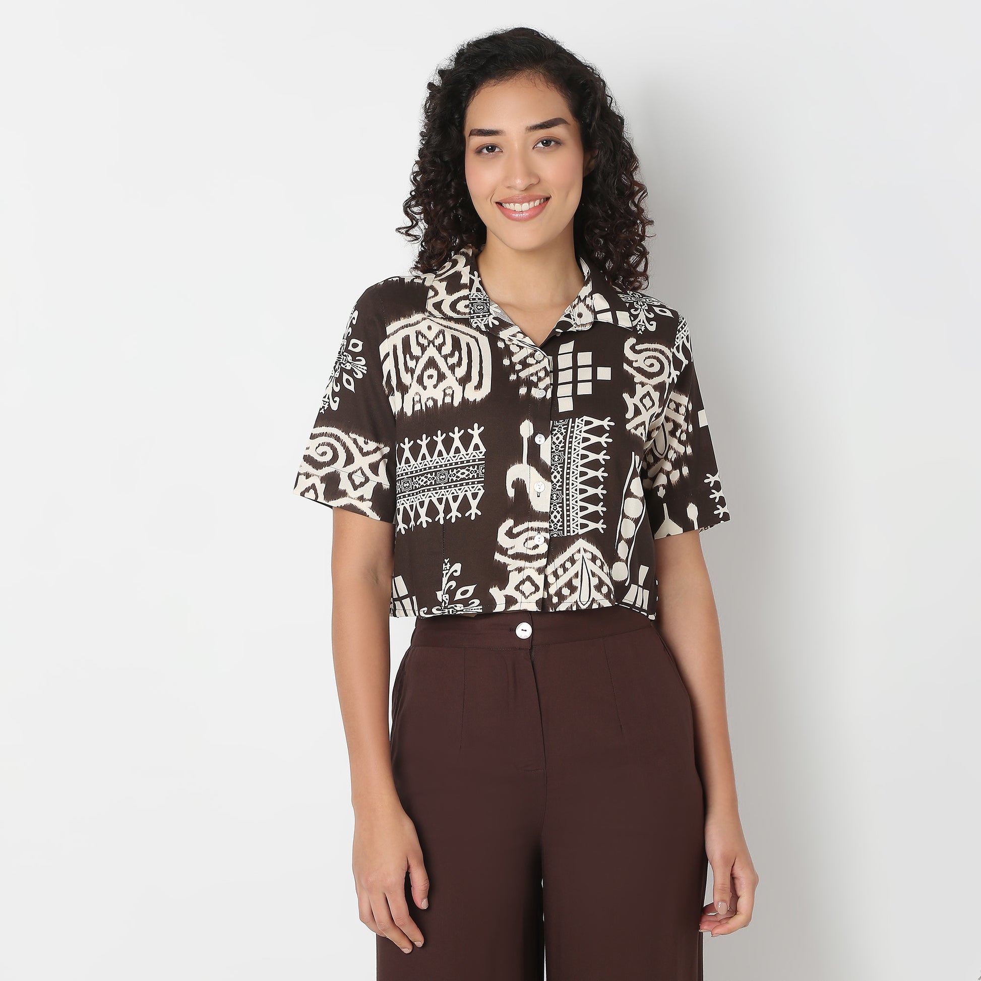 Camp Collar Crop Shirt