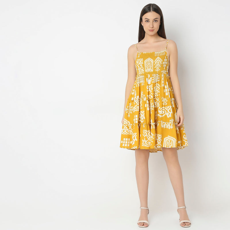 Flare Fit Printed Dress